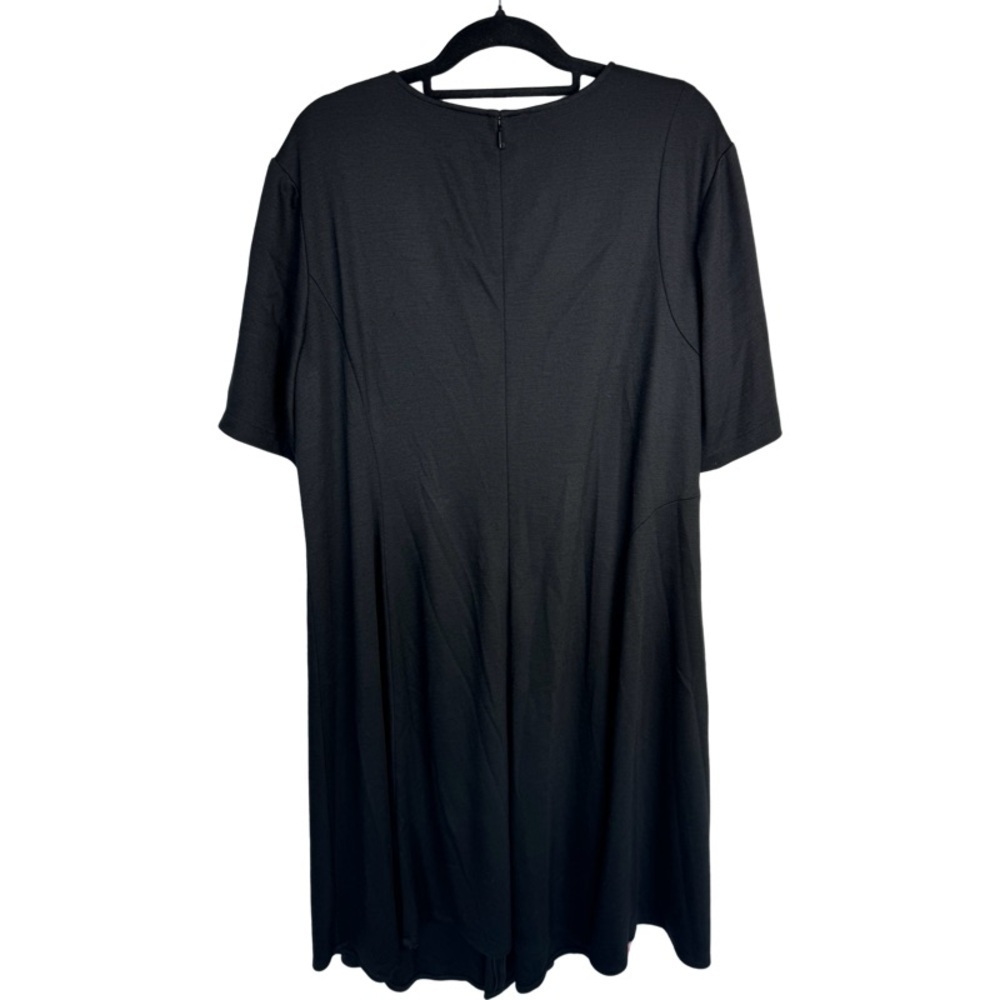 NWT Lafayette 148 black wool midi short sleeve dress size 3X - Picture 3 of 14